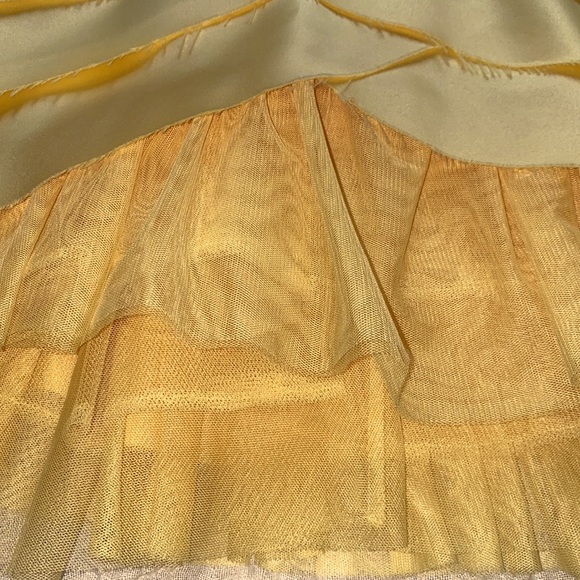 BCBG Max Azria Pastel Canary Buttercup Yellow Tiered Strapless Dress - Picture 2 of 6